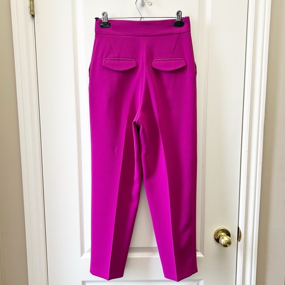 Topshop Trousers Betty Peg High Waisted Pants Magenta Pink Fuchsia Size 4 NWT - Picture 4 of 14